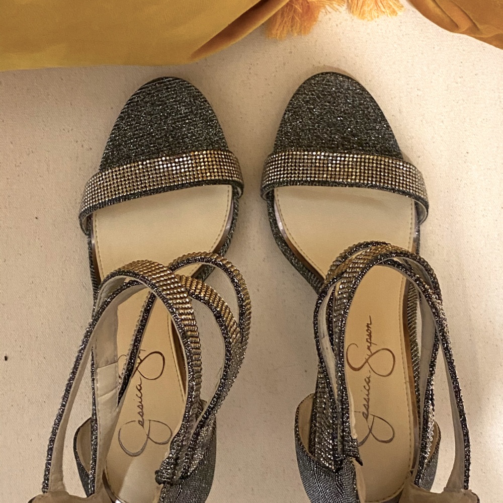 Silver 4” heel sandal by Jessica Simpson